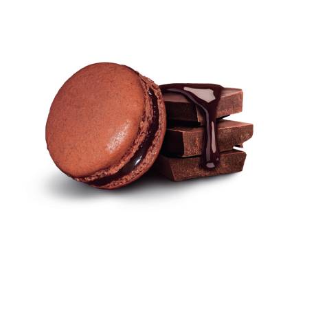 Chocolate Macaron and chocolate bar squares topped with fudge